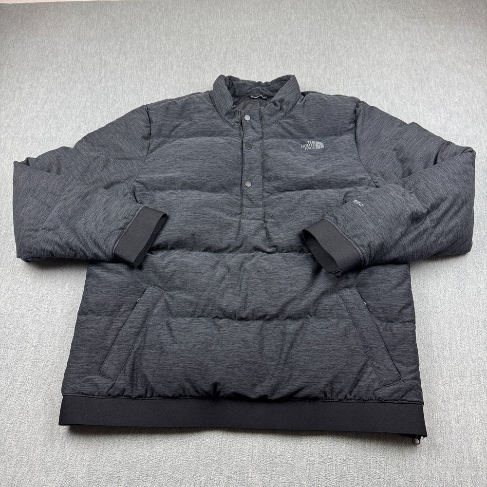 The North‎ Face Jacket Mens Large Gray Eros 550 Goose Down Puffer Light 1/2 Snap